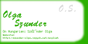 olga szunder business card